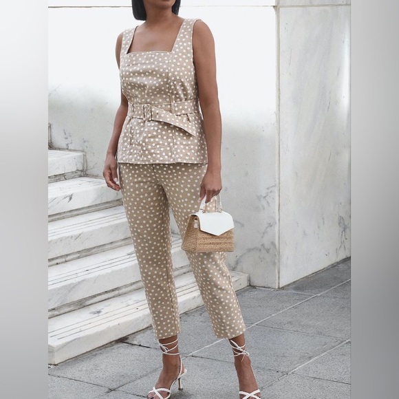 NWT Ann Taylor Dotted Belted Square Neck Shell Sleeveless Size XL - Picture 10 of 10